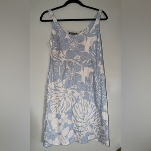 Tommy Bahama Pale Blue & White Floral Midi Tank Dress